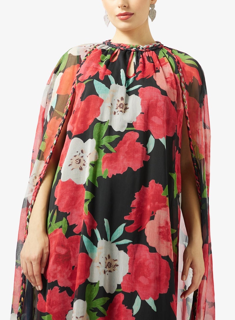 Threadz by Ajooni Floral Printed Kaftan Maxi Dress - Image 3